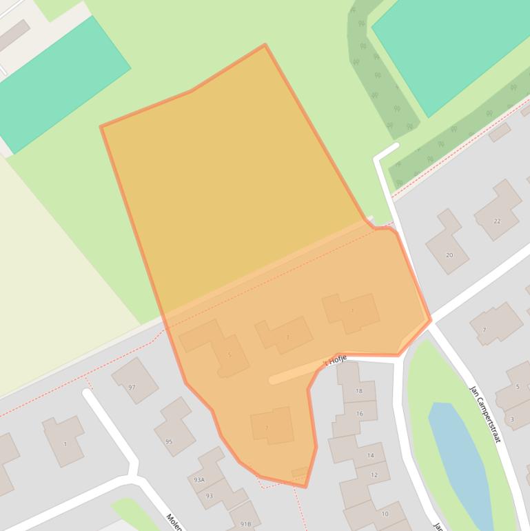 Kaart van postcodegebied 4361DC.