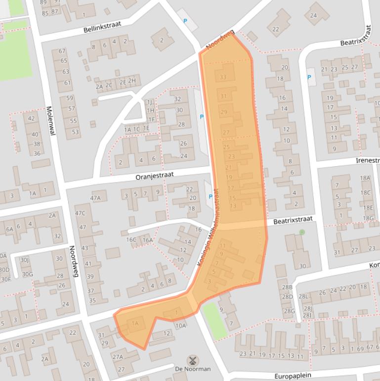 Kaart van postcodegebied 4361EC.