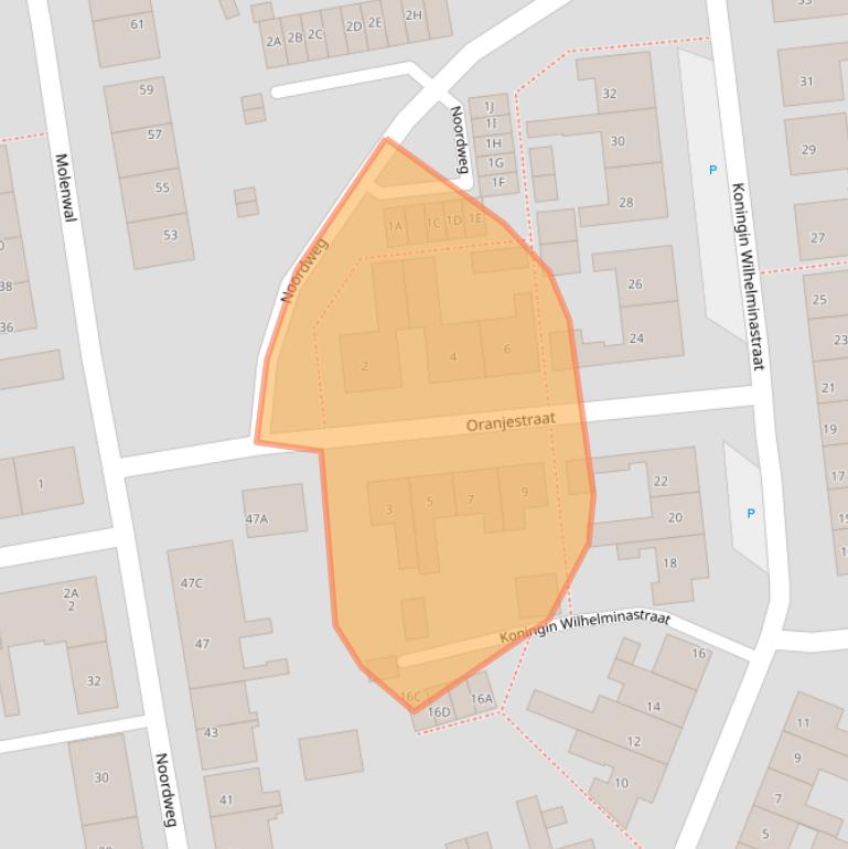 Kaart van postcodegebied 4361EE.