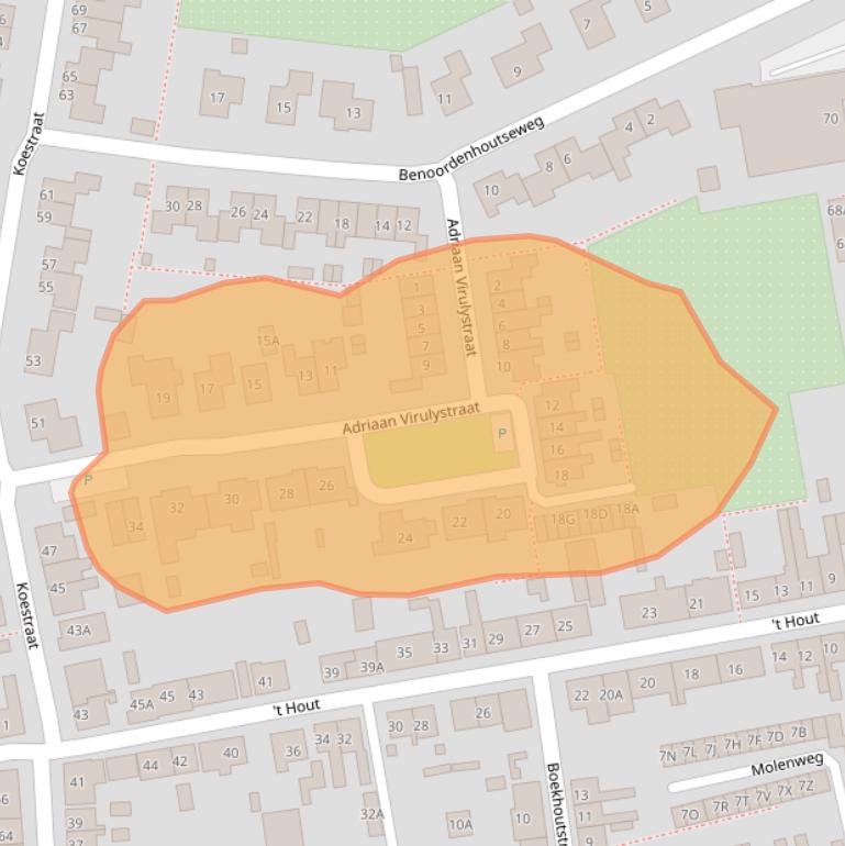 Kaart van postcodegebied 4361GA.