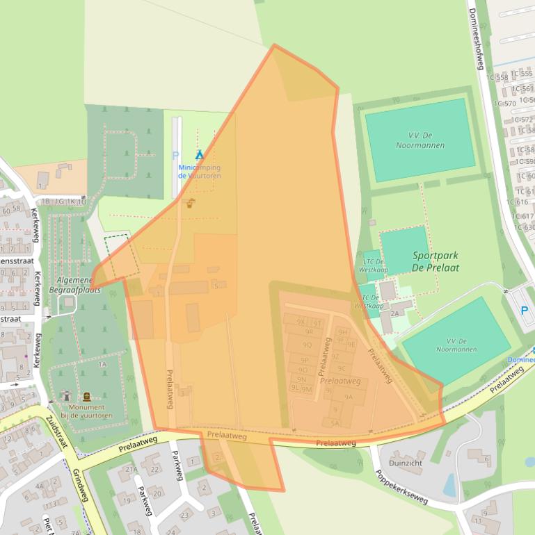 Kaart van postcodegebied 4361JB.