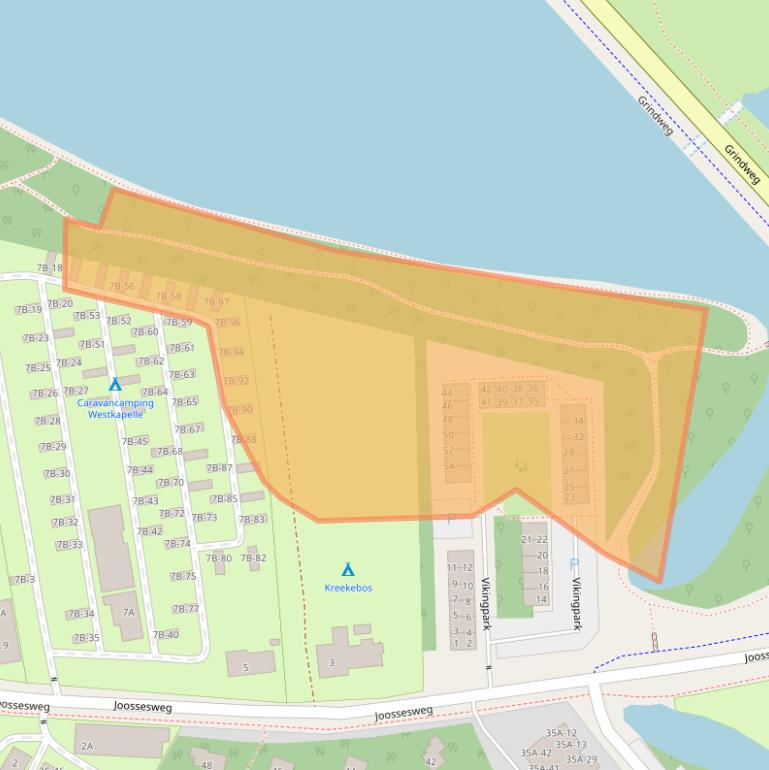 Kaart van postcodegebied 4361JZ.