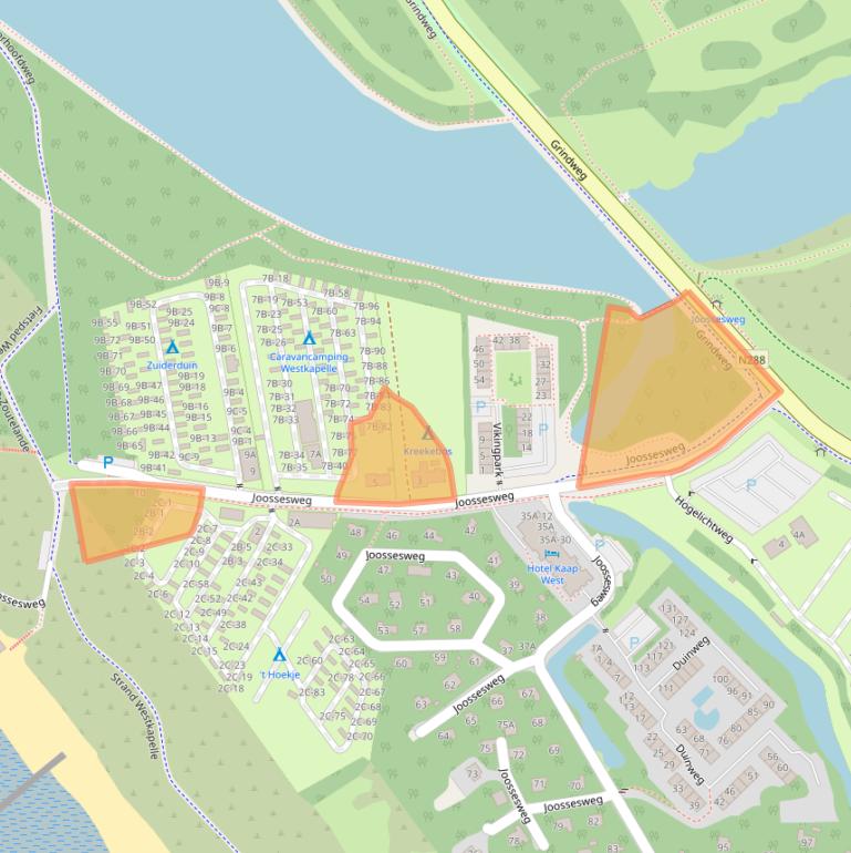 Kaart van postcodegebied 4361KB.