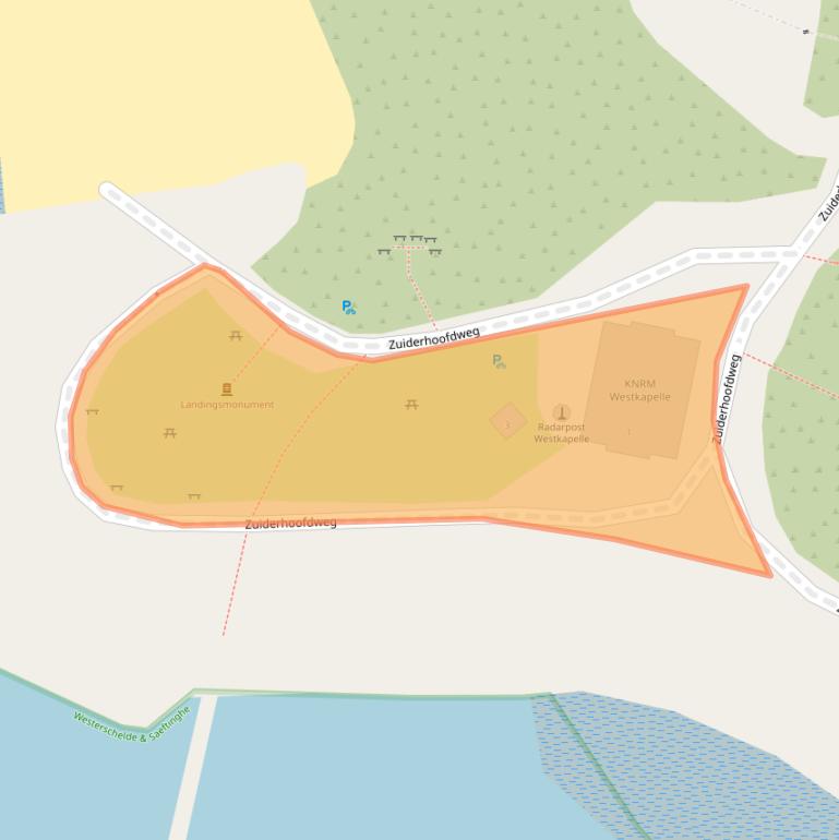 Kaart van postcodegebied 4361SR.