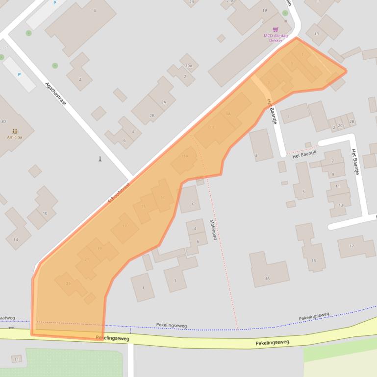 Kaart van postcodegebied 4363AD.