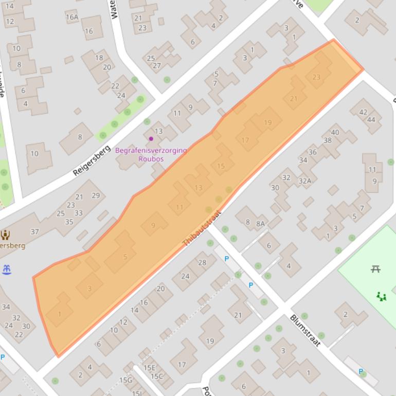 Kaart van postcodegebied 4363BE.