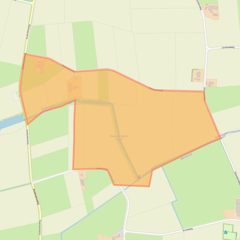 Kaart van postcodegebied 4363SE.