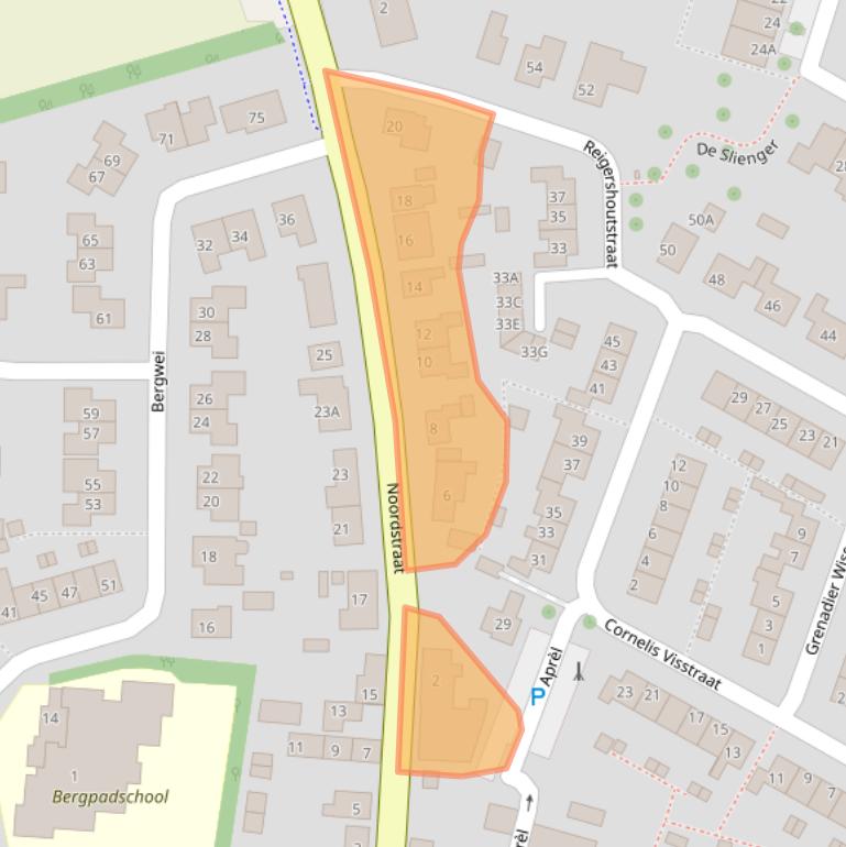 Kaart van postcodegebied 4364AW.