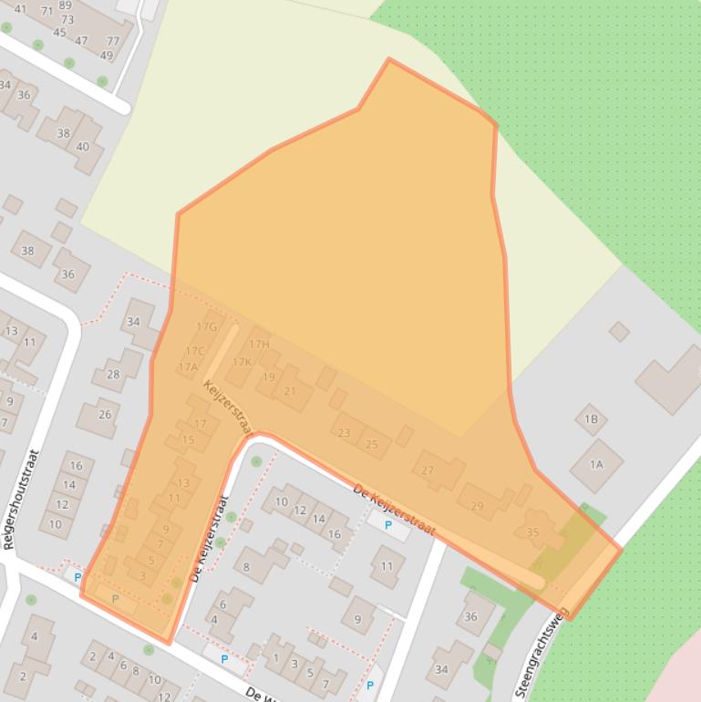 Kaart van postcodegebied 4364BJ.