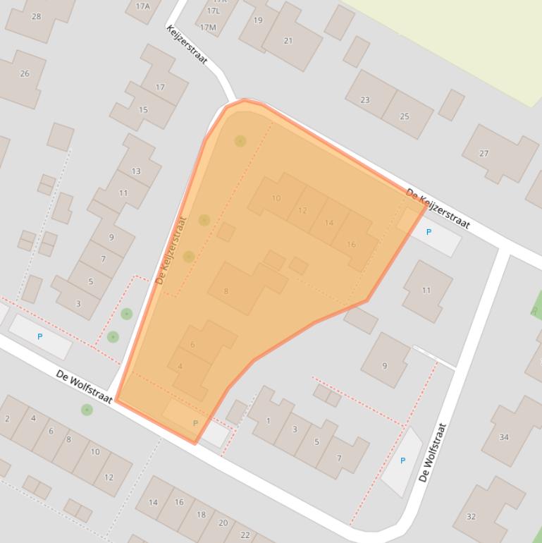 Kaart van postcodegebied 4364BK.