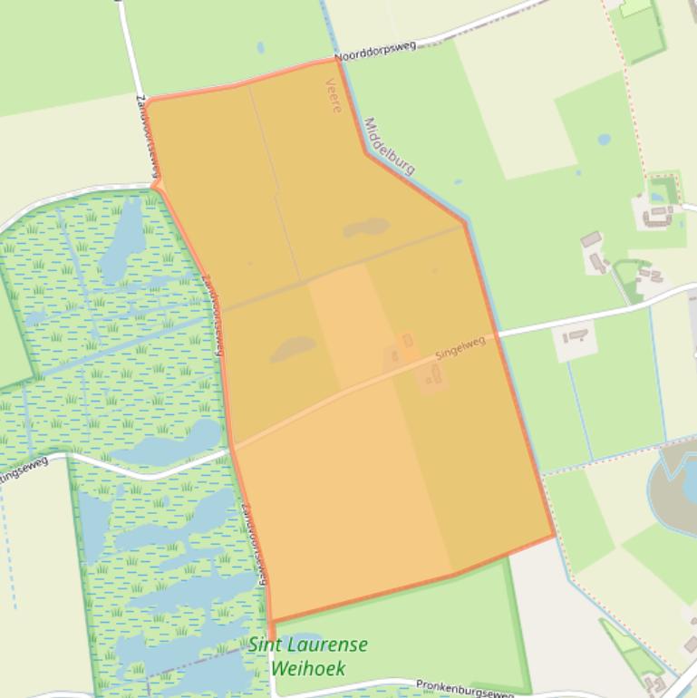 Kaart van postcodegebied 4364LA.