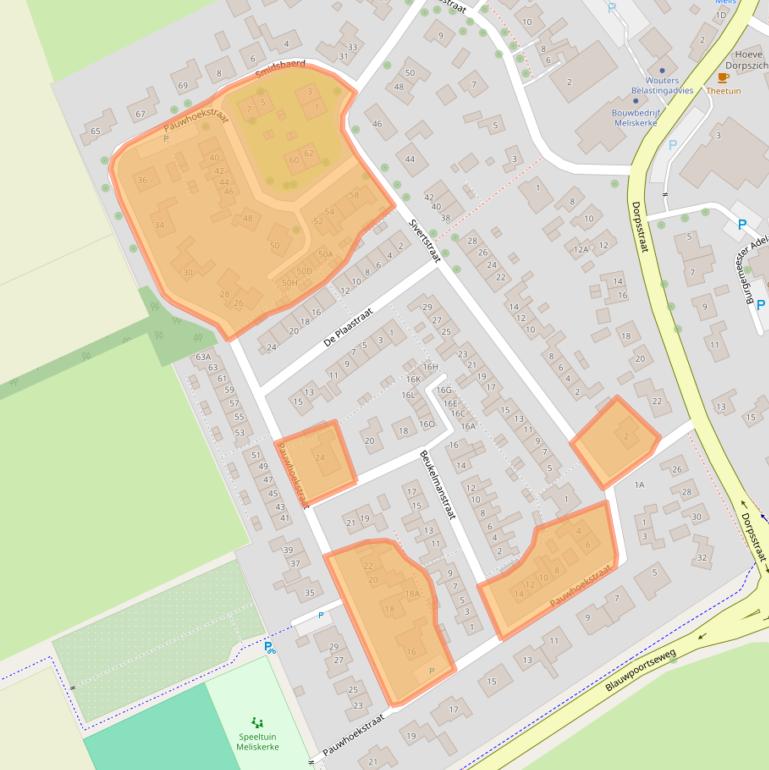 Kaart van postcodegebied 4365AR.