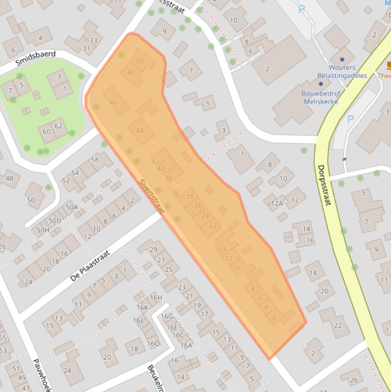 Kaart van postcodegebied 4365AW.