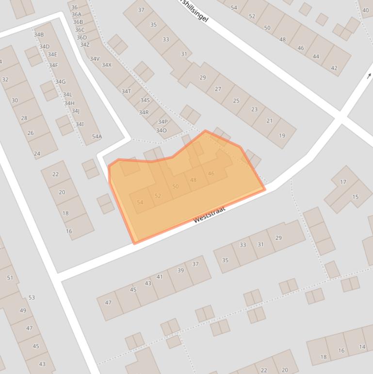 Kaart van postcodegebied 4371AJ.