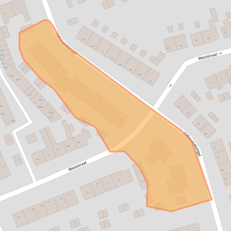 Kaart van postcodegebied 4371AR.