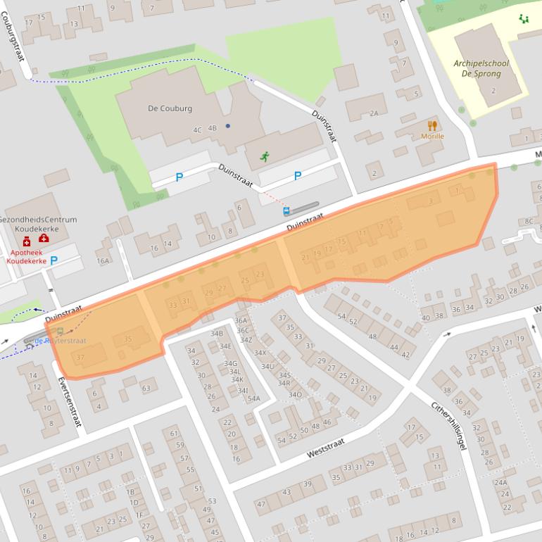 Kaart van postcodegebied 4371AX.