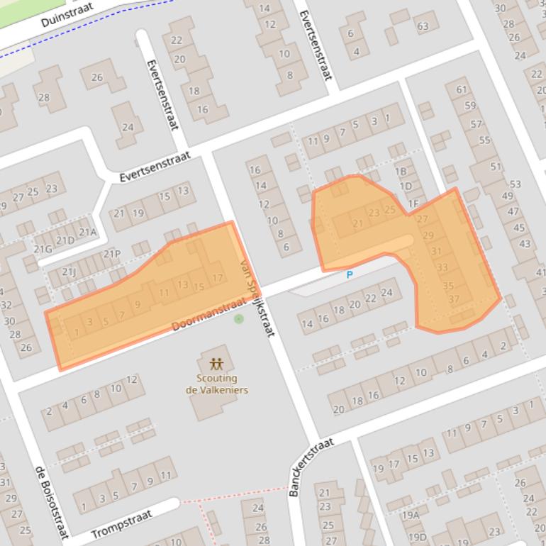 Kaart van postcodegebied 4371BH.