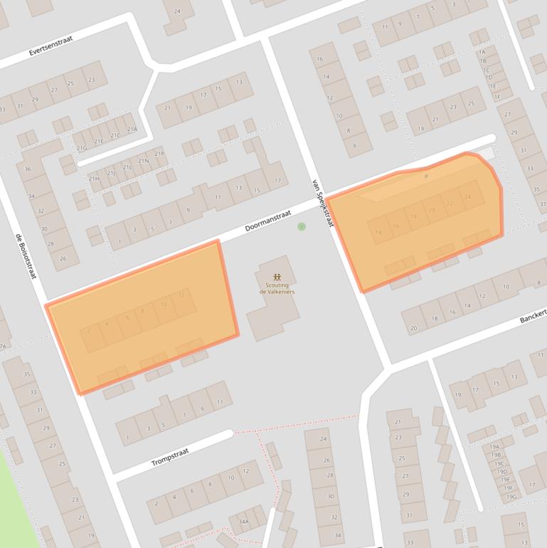 Kaart van postcodegebied 4371BJ.