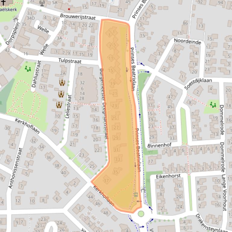 Kaart van postcodegebied 4371EE.