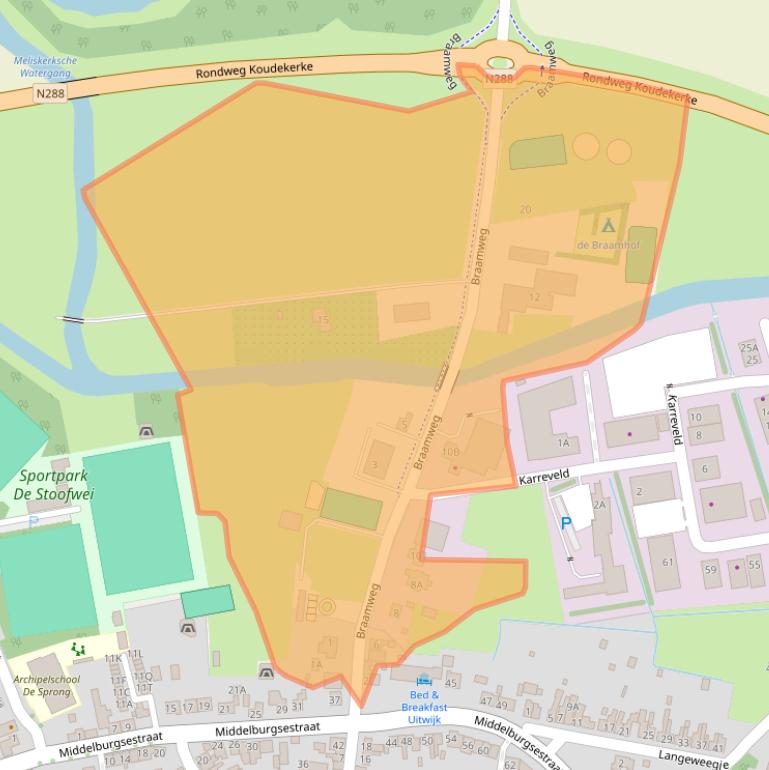 Kaart van postcodegebied 4371EN.