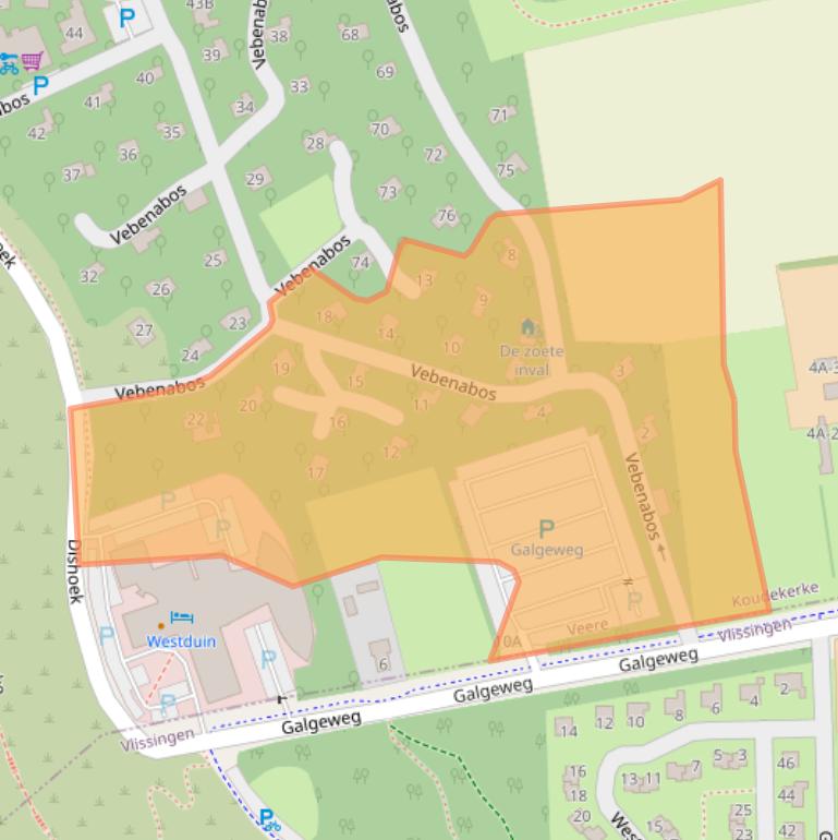 Kaart van postcodegebied 4371PA.