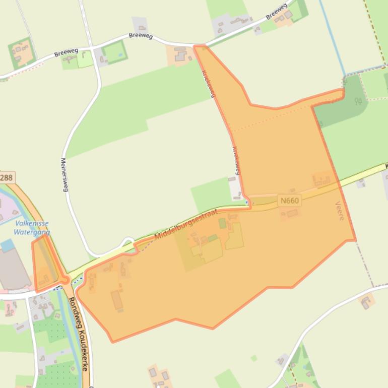 Kaart van postcodegebied 4371RR.