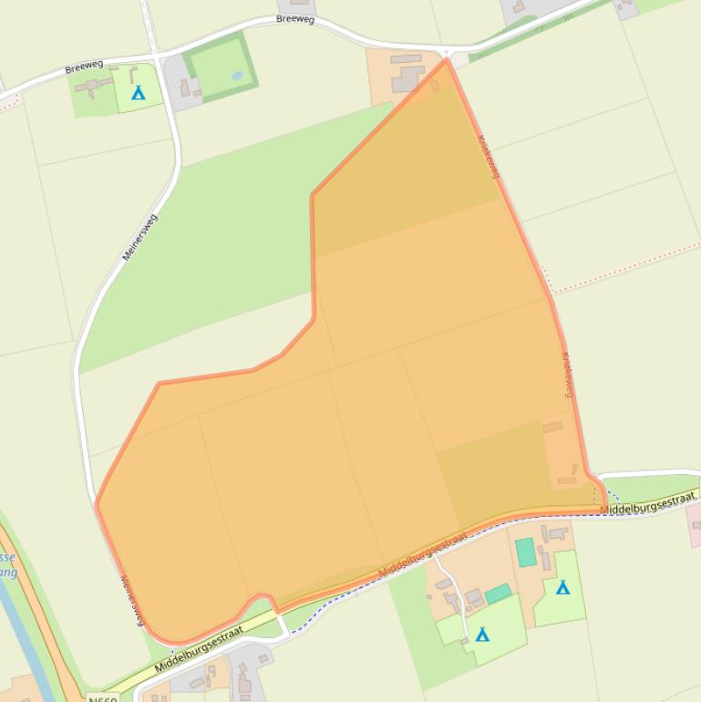 Kaart van postcodegebied 4371RS.