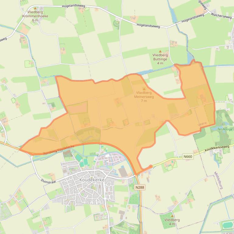 Kaart van postcodegebied 4371SB.