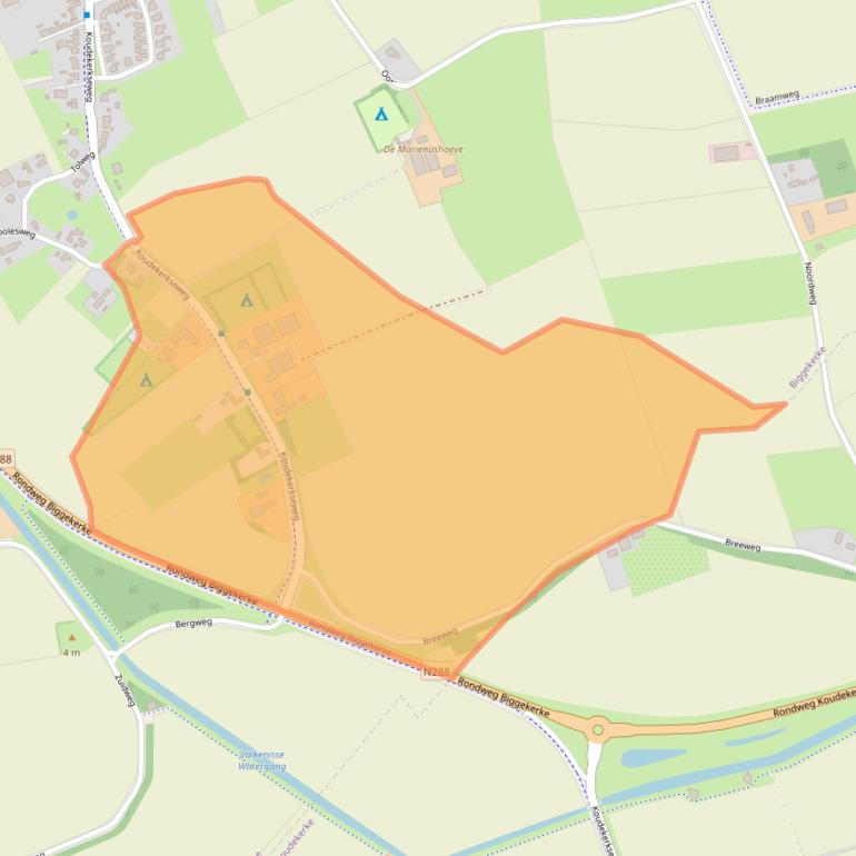 Kaart van postcodegebied 4373RE.