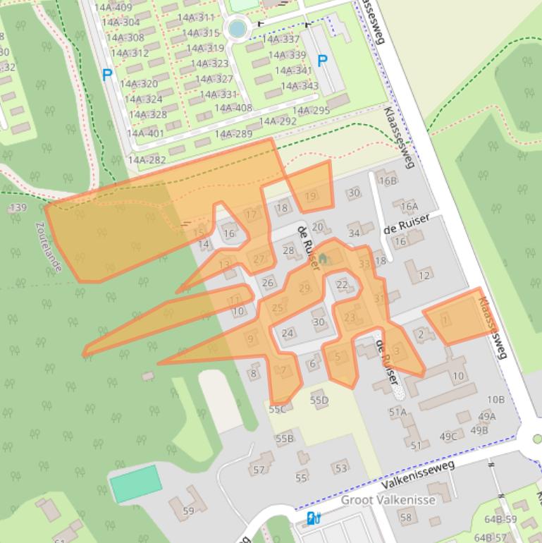 Kaart van postcodegebied 4373RS.