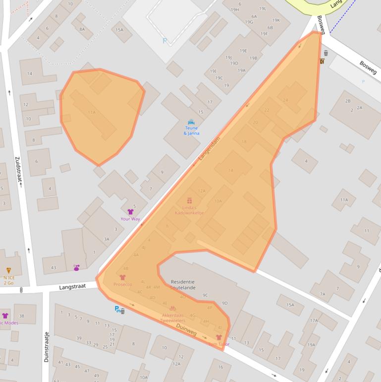 Kaart van postcodegebied 4374AC.
