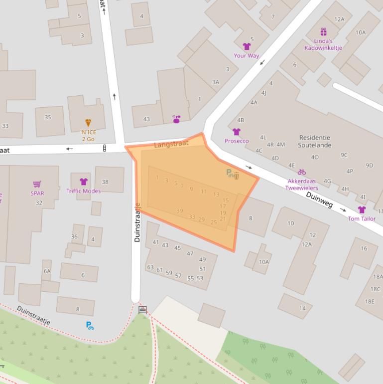 Kaart van postcodegebied 4374AK.