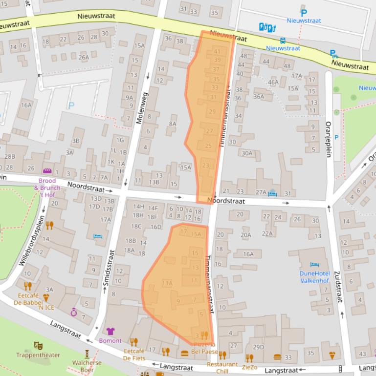 Kaart van postcodegebied 4374AR.