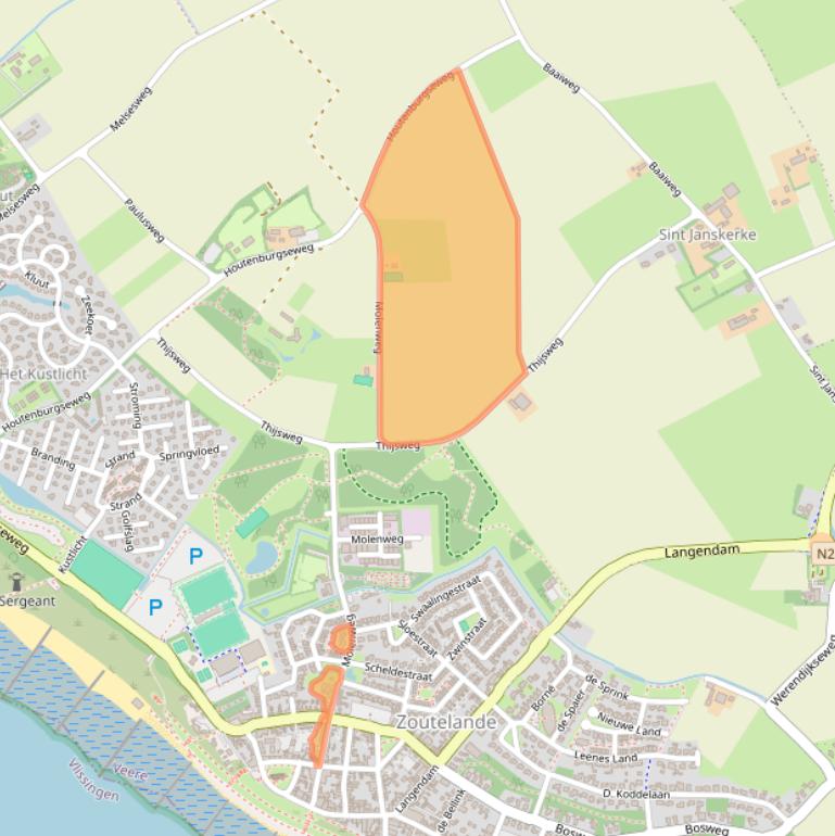 Kaart van postcodegebied 4374BE.