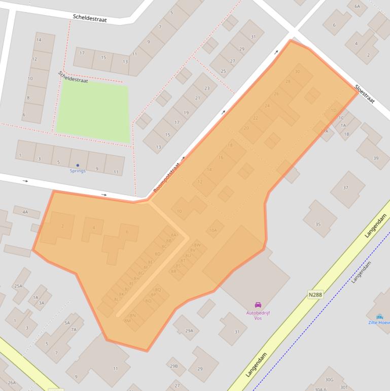 Kaart van postcodegebied 4374BL.