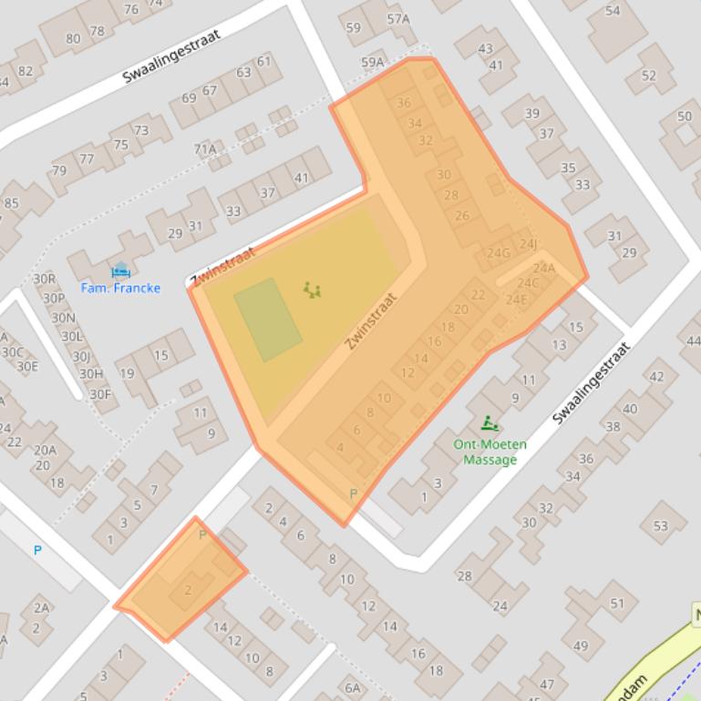 Kaart van postcodegebied 4374BT.