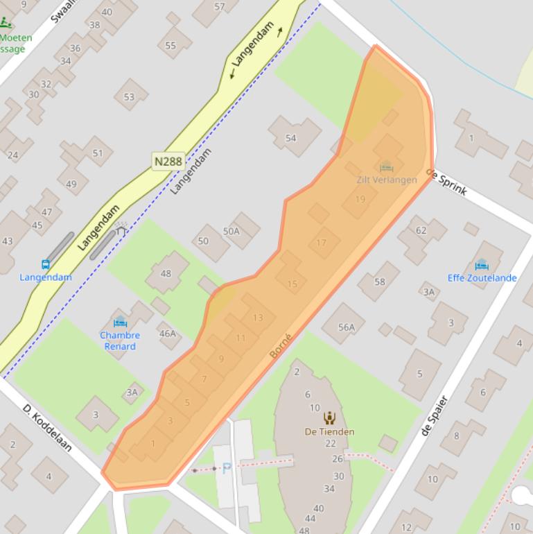 Kaart van postcodegebied 4374DA.