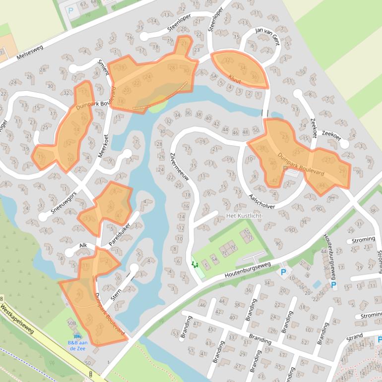 Kaart van postcodegebied 4374MA.