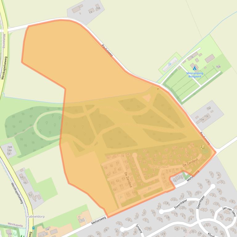 Kaart van postcodegebied 4374NJ.