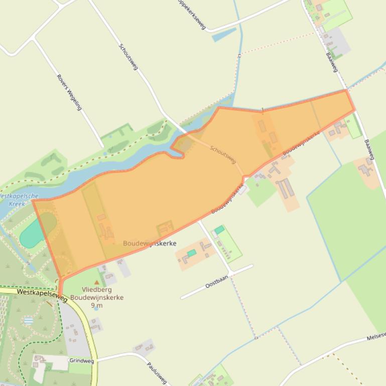 Kaart van postcodegebied 4374SB.