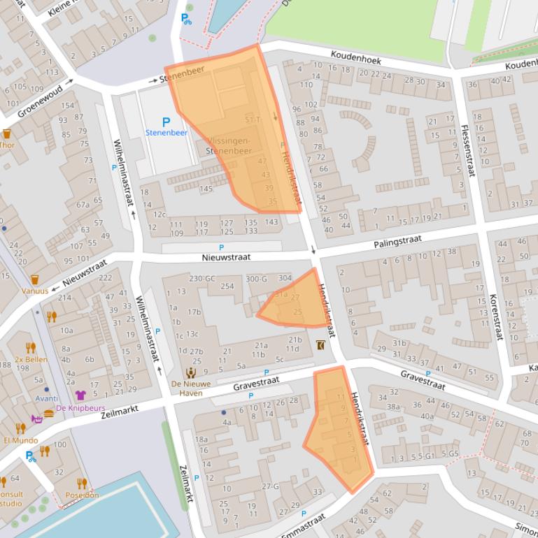 Kaart van postcodegebied 4381AA.