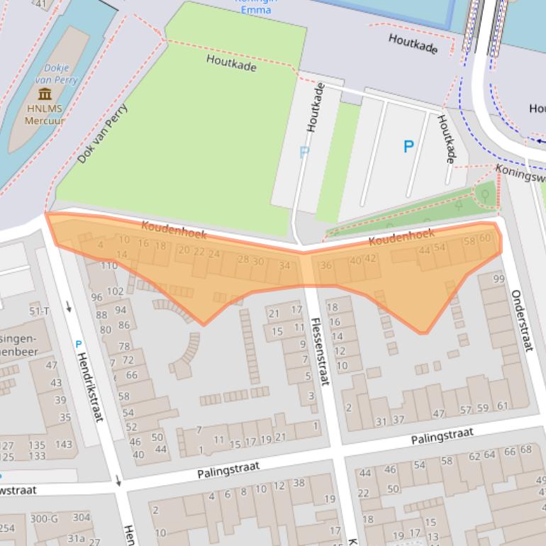 Kaart van postcodegebied 4381AC.