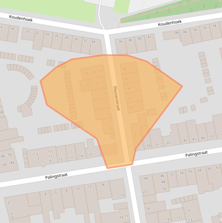 Kaart van postcodegebied 4381AD.