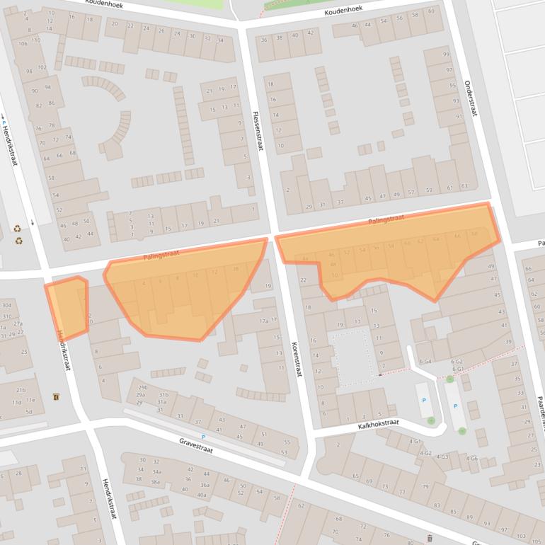 Kaart van postcodegebied 4381AG.