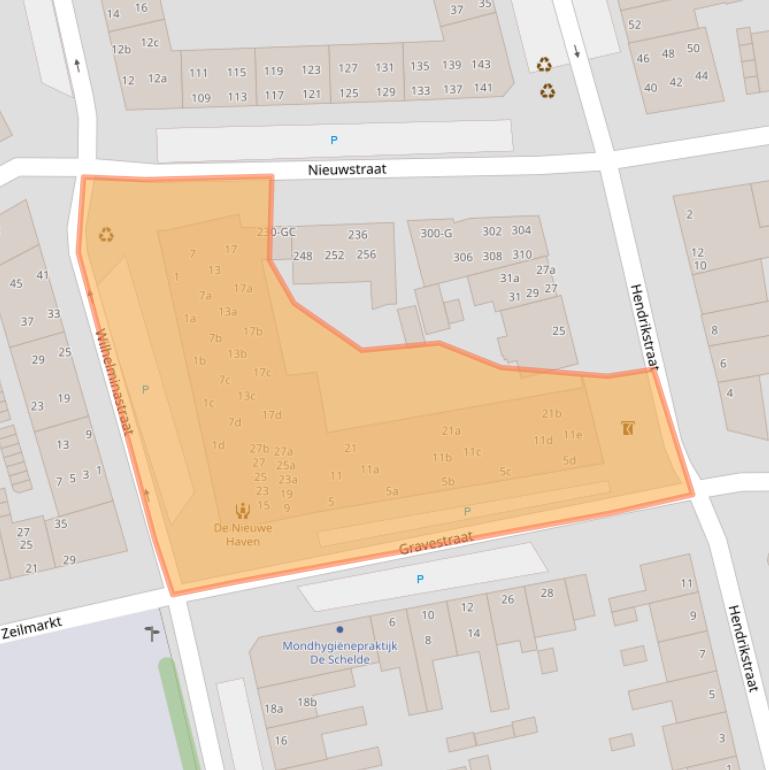Kaart van postcodegebied 4381AL.