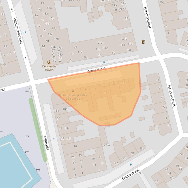 Kaart van postcodegebied 4381AP.