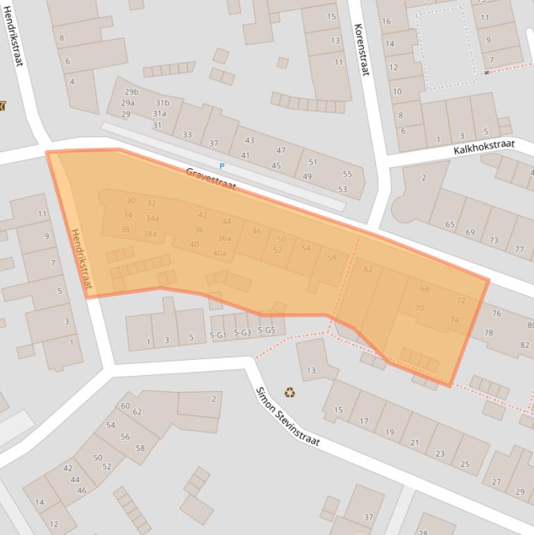 Kaart van postcodegebied 4381AR.