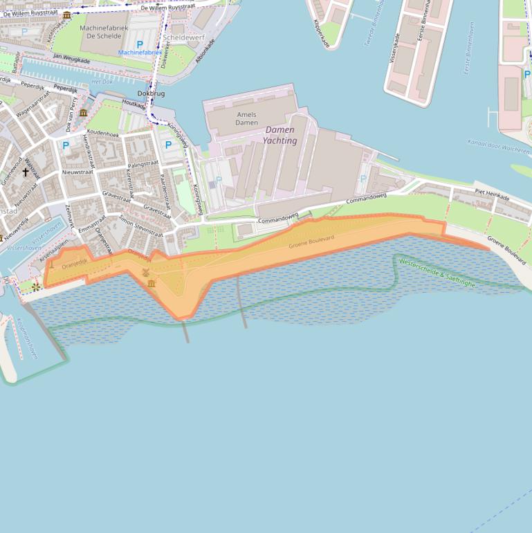 Kaart van postcodegebied 4381AV.