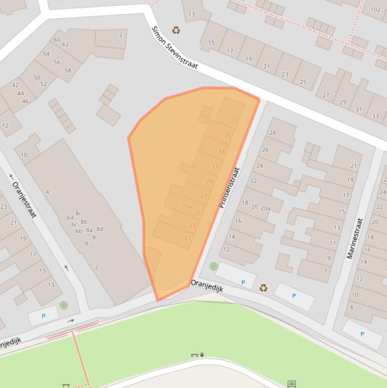 Kaart van postcodegebied 4381AX.