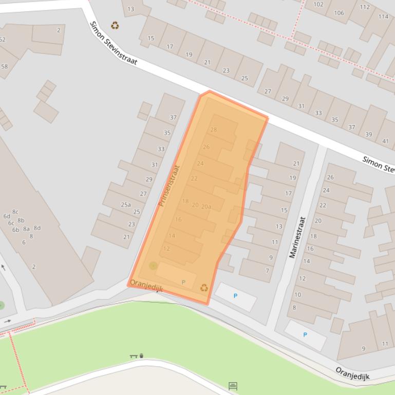 Kaart van postcodegebied 4381AZ.